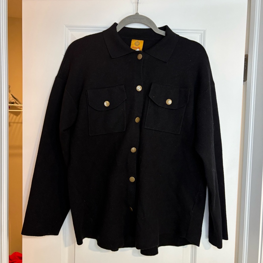 Ruby Rd Black Sweater Jacket Cardigan | Size Medium